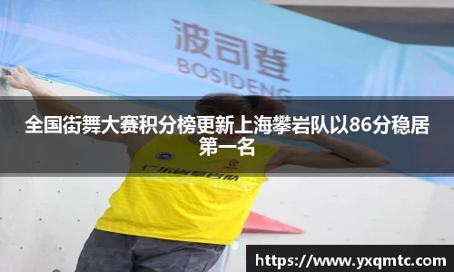 全国街舞大赛积分榜更新上海攀岩队以86分稳居第一名